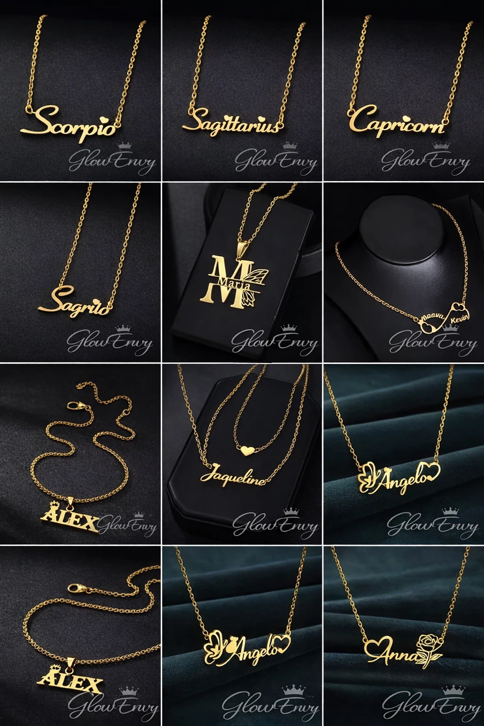 Glow Envy Gold Name Necklace - Angelo - photo 4