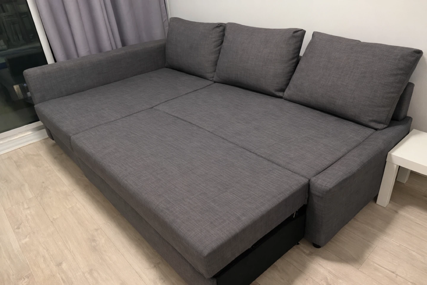 IKEA Modern Grey Sectional Sofa cum bed– Excellent Condition