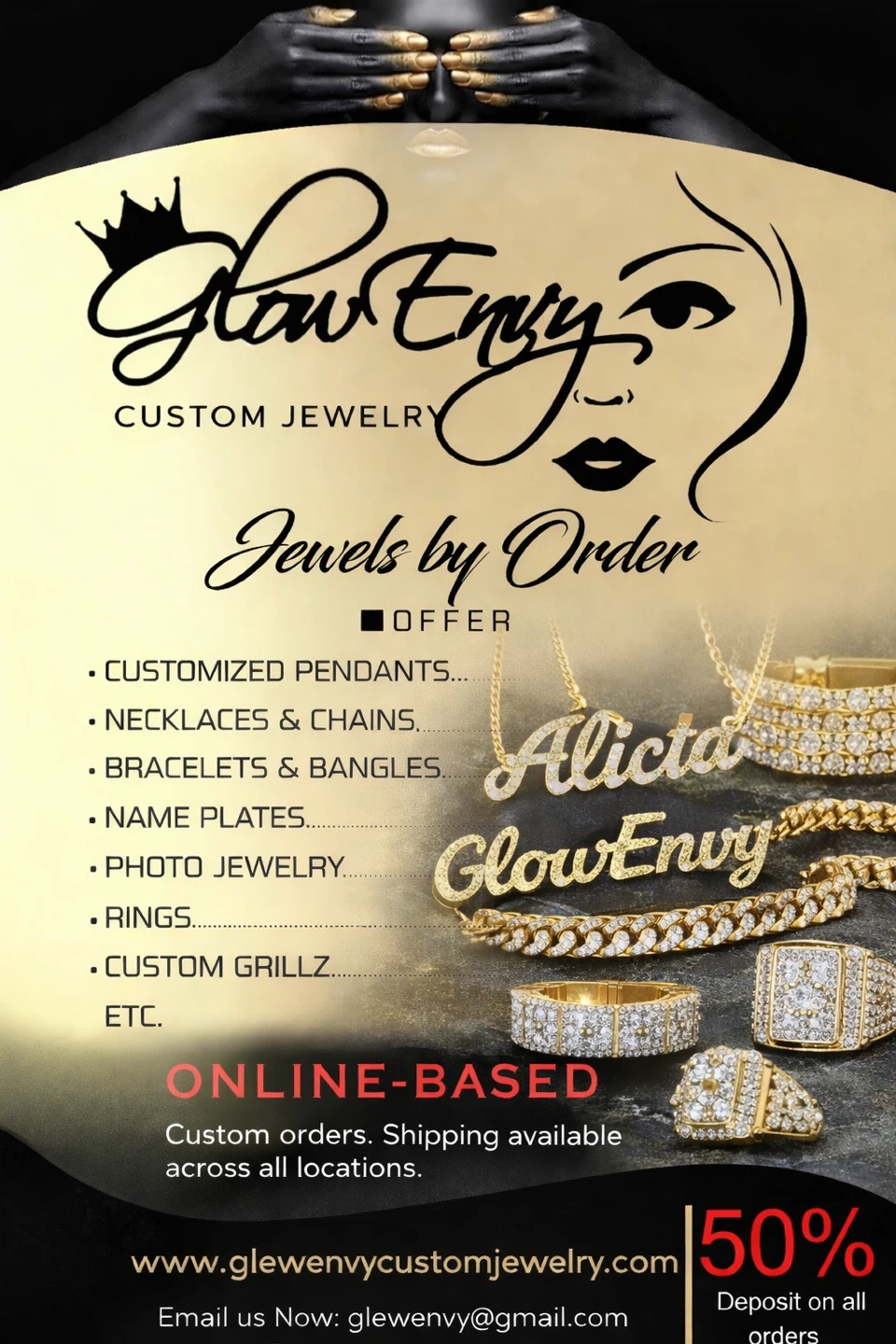 Glow Envy Custom Name Necklace - Gold Tone - photo 5