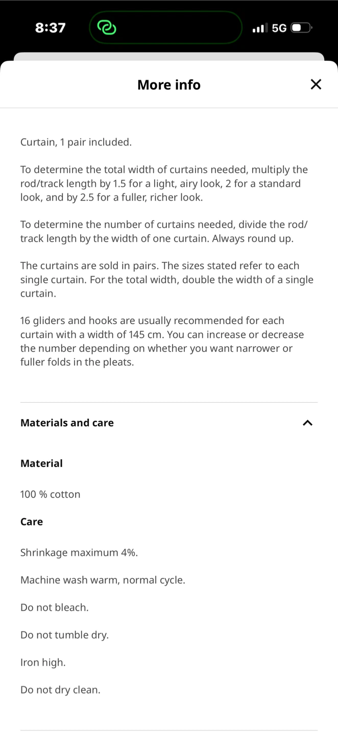 IKEA RITVA Curtains with Tie-backs - White, 3 Pair - photo 2