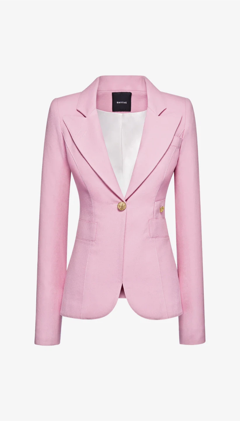SMYTHE Classic Duchess Blazer - Rethink Pink - Size 6 - photo 3
