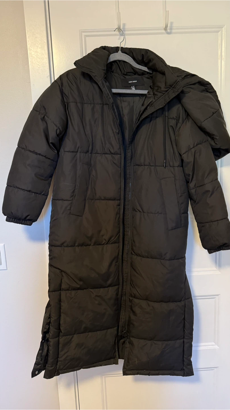 Vero Moda Black Long Puffer Coat - XS