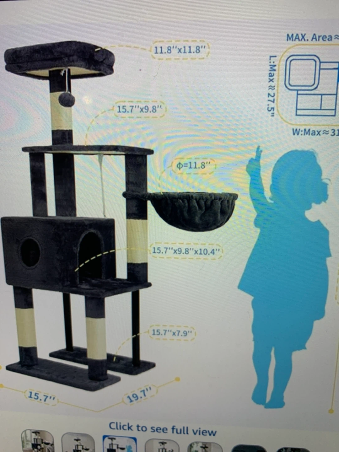 Heybly HCT200SG Cat Tree - Smoky Gray - photo 3