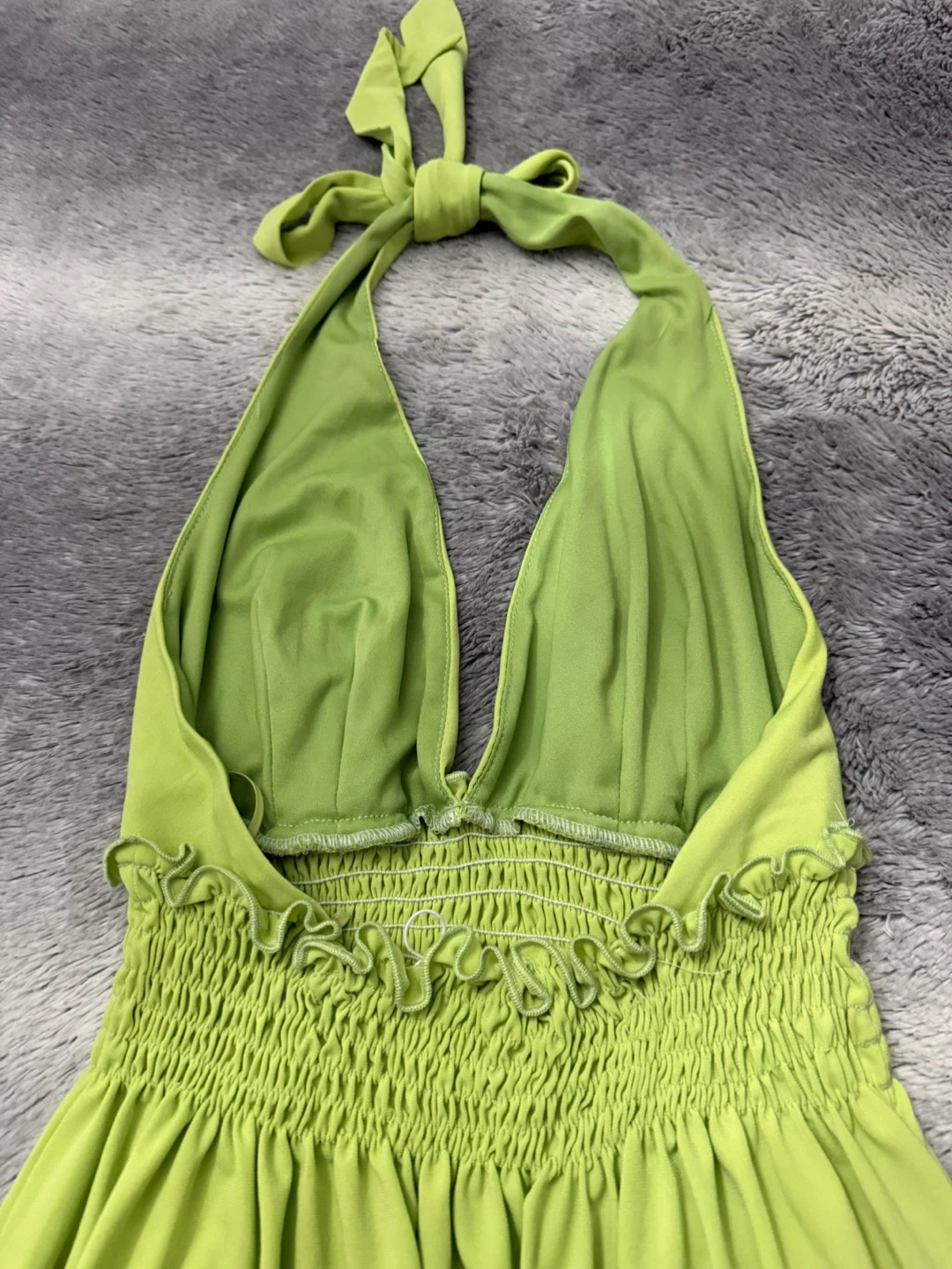 Lime Green Halter Dress - photo 4