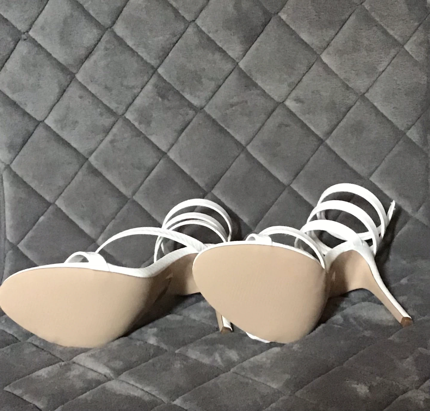 White Strappy Spiral Heels - photo 5