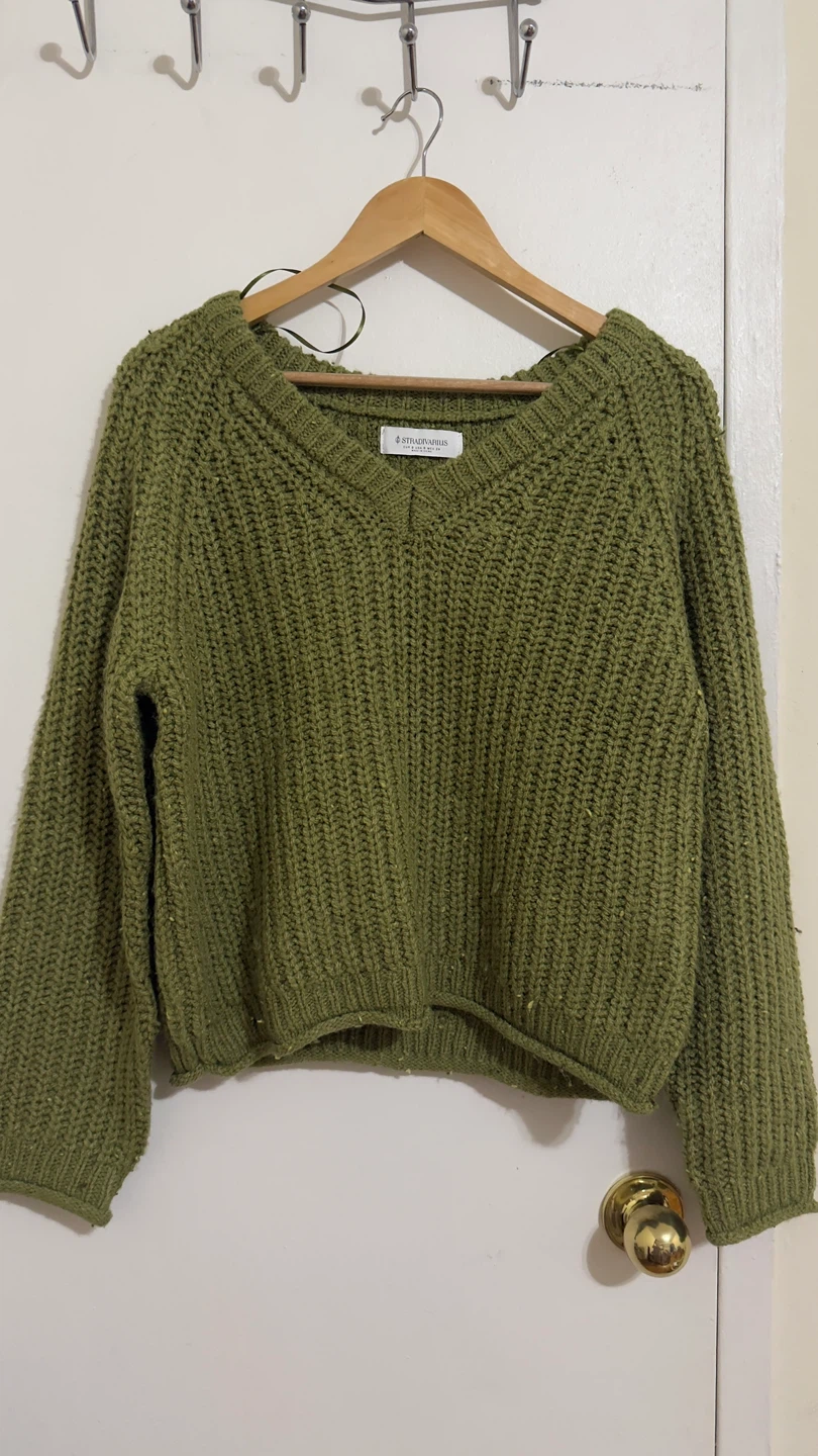 Stradivarius Green Knit Sweater