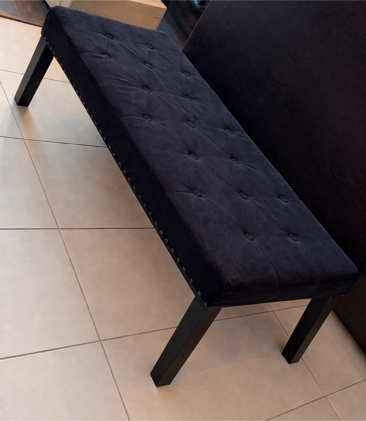 Black Tufted Upholstered Bench
