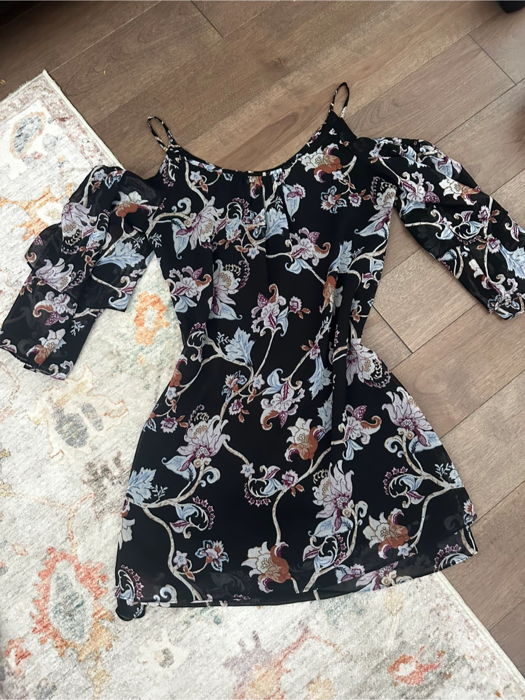 White House Black Market Cold Shoulder Floral Dress