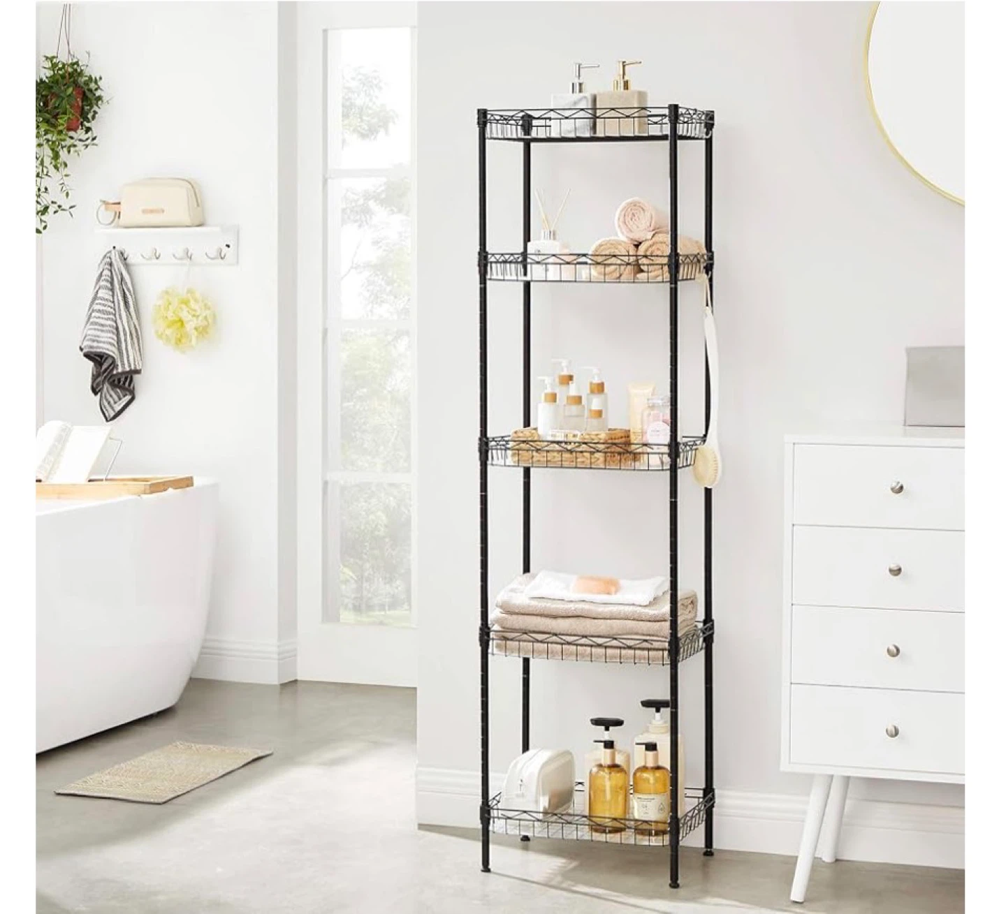 5-Tier Black Wire Corner Shelf Unit - photo 2