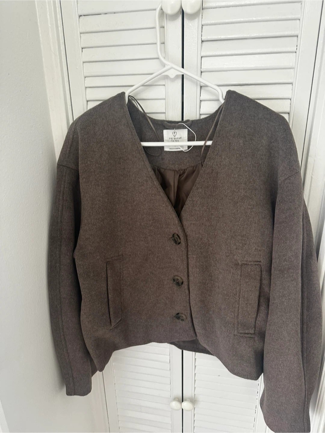 Primark Capes Brown Cropped V-Neck Jacket - Size S - photo 2