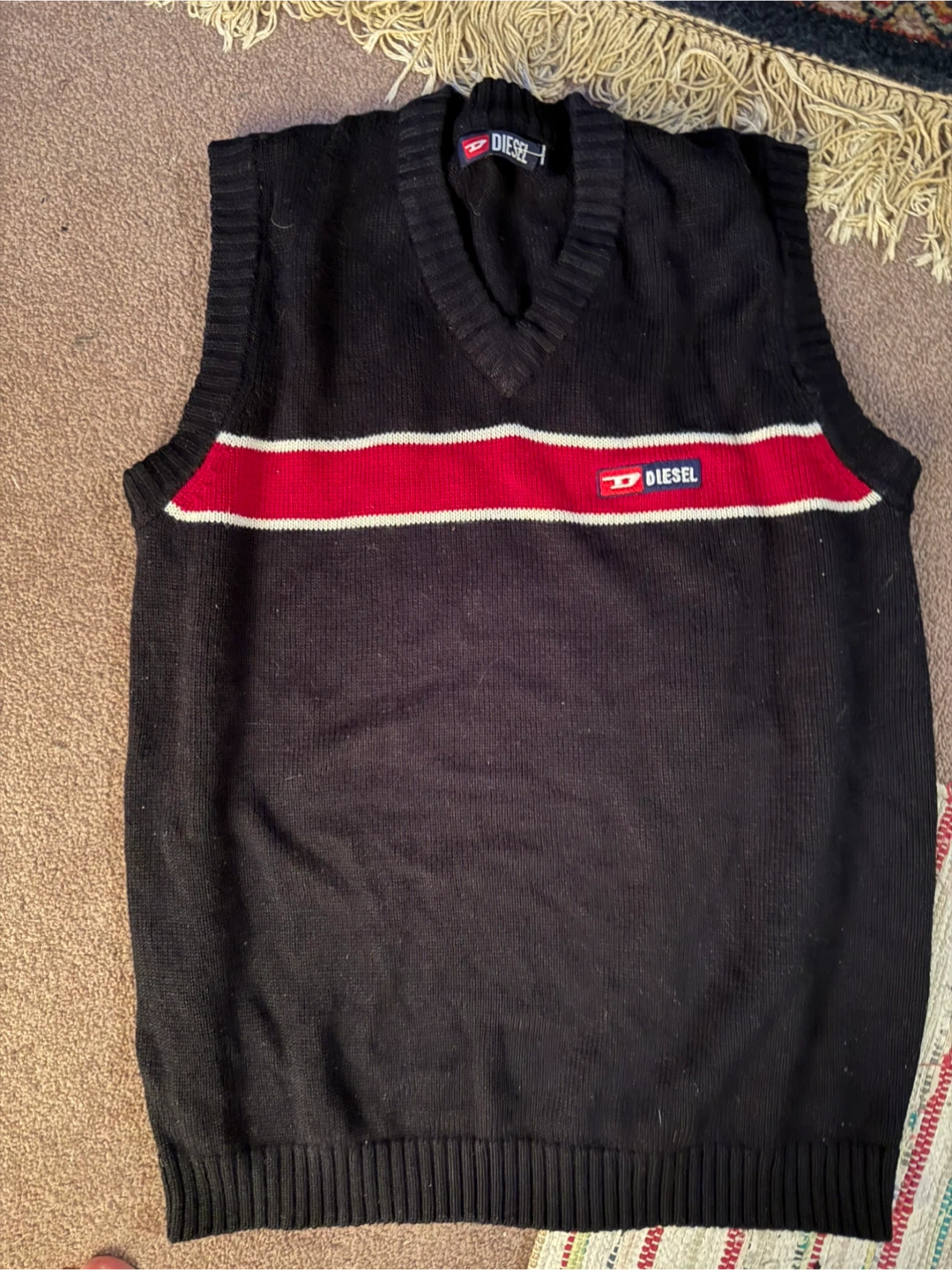 Diesel Sleeveless V-Neck Sweater Vest