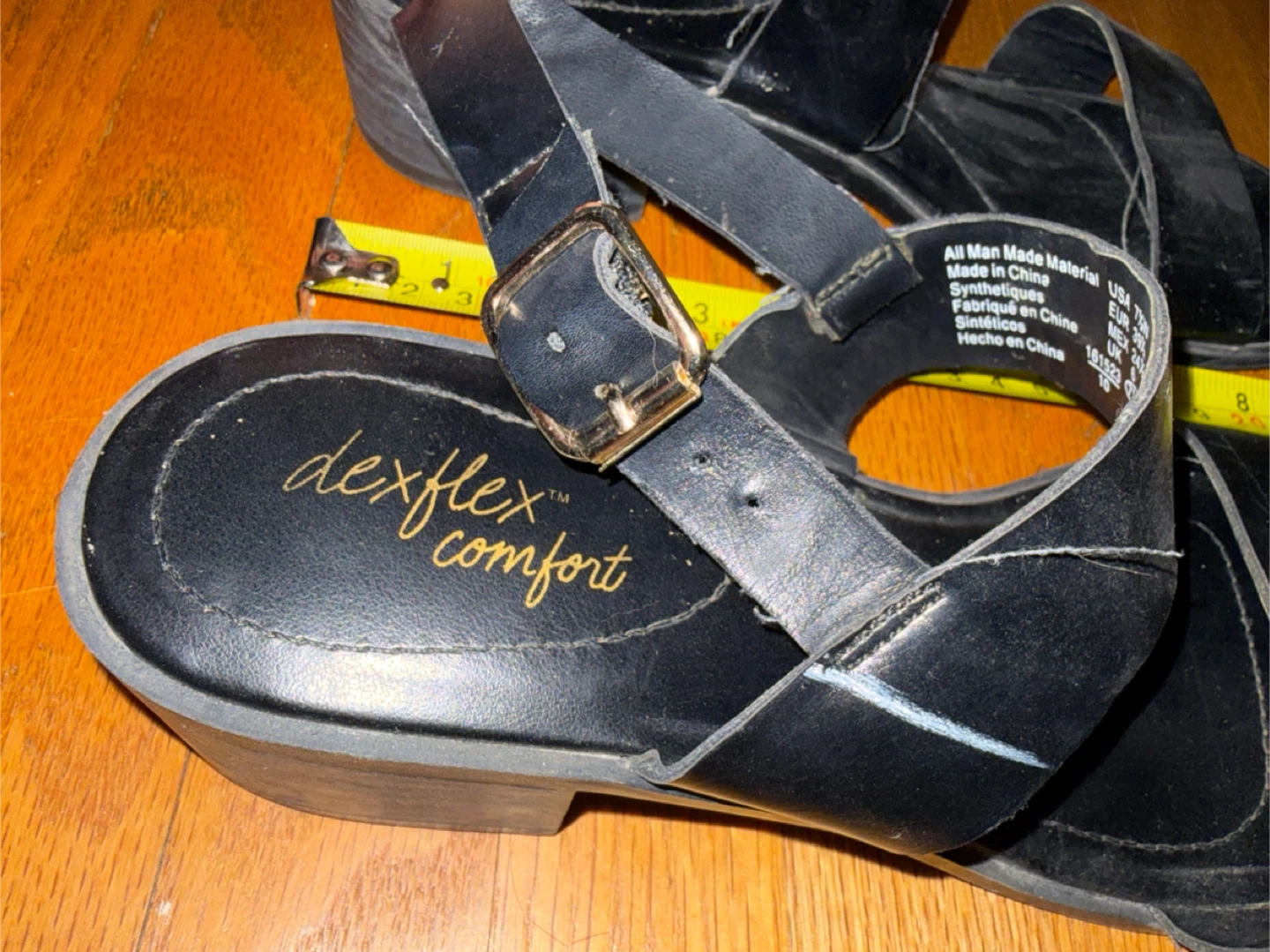 Black Sandals Size 7.5
