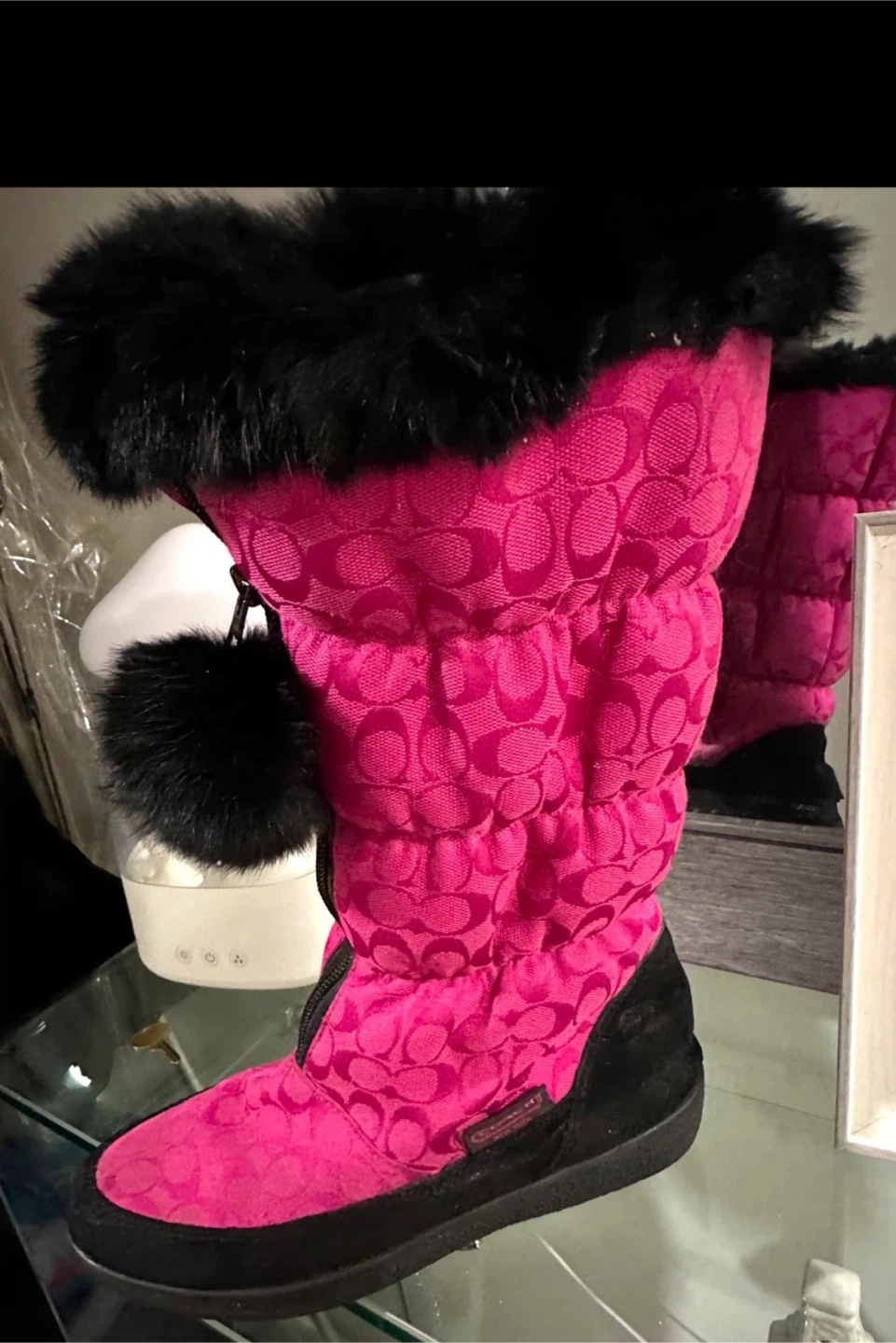 Coach Pink Monogram Winter Boots - photo 2