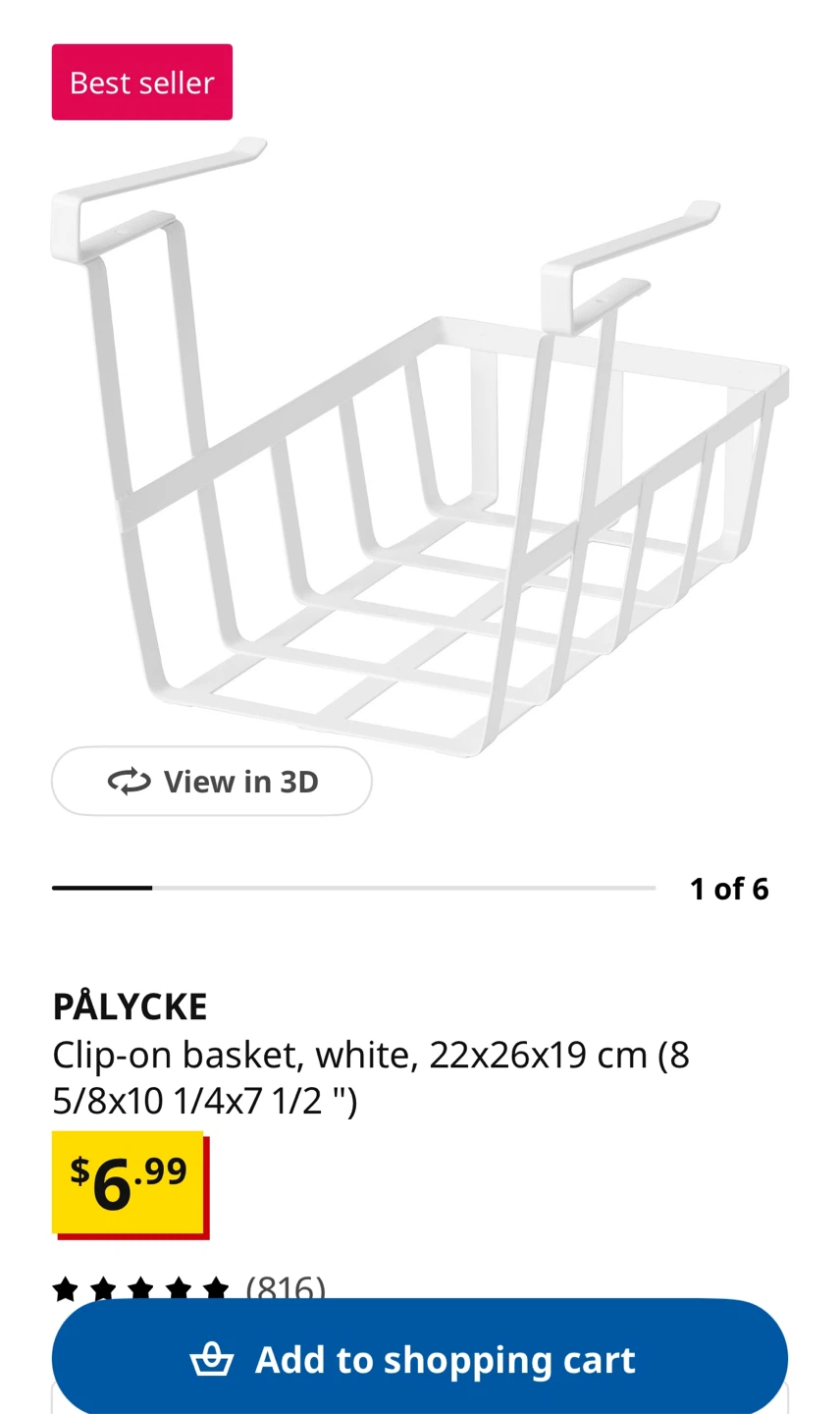 PÄLYCKE Clip-on Basket White and freebie - photo 2
