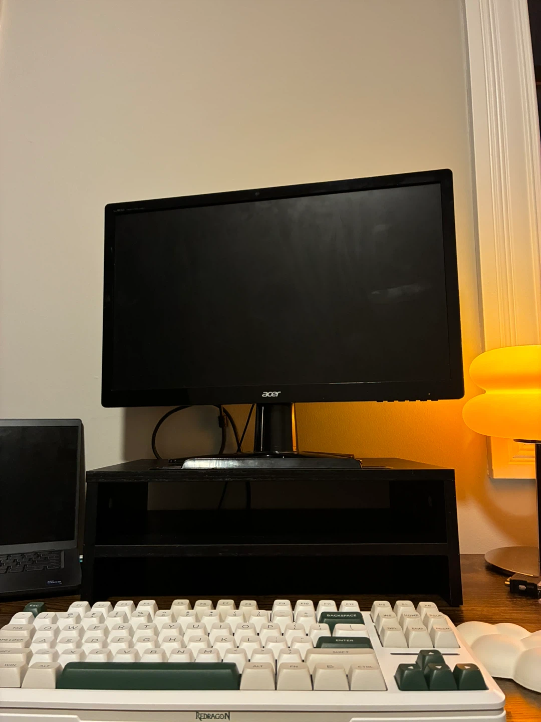 Black Monitor Stand with Storage Shelf - photo 2