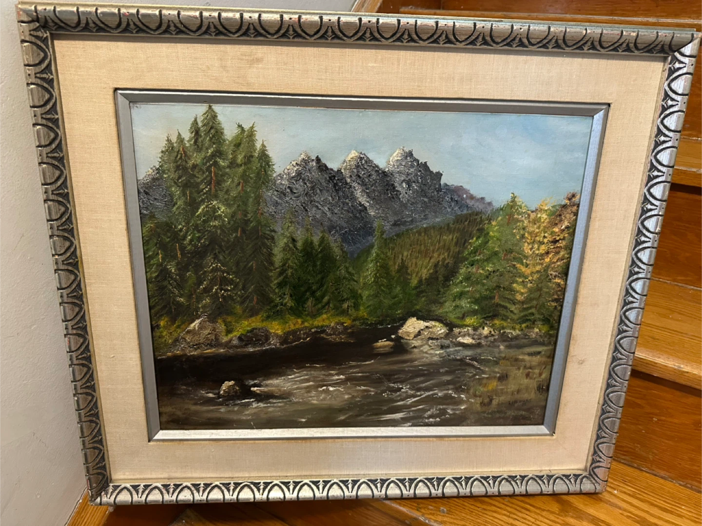 T. Hedges "Grand Tetons Jackson Hole" Oil Painting 1972