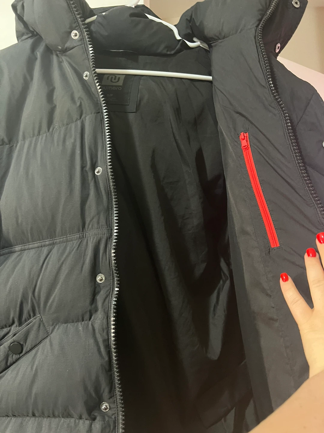 Black Puffer Jacket with Hood Numero - photo 4