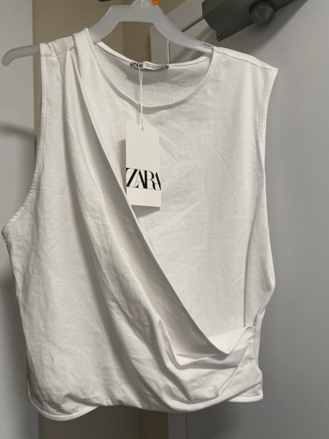 Zara Women's White Sleeveless Drape Top Size S - photo 2