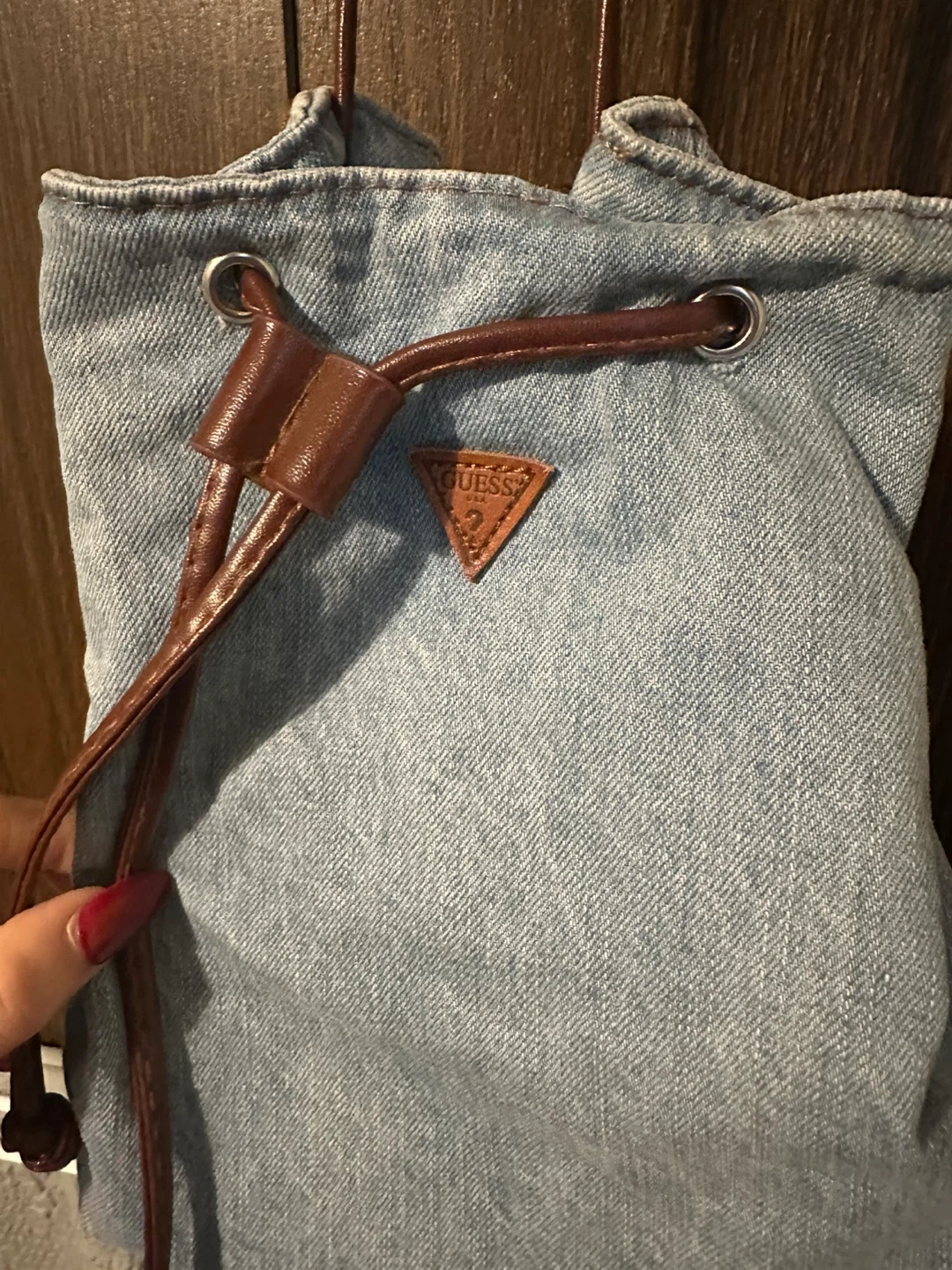 Guess Denim Drawstring  Bag - photo 4