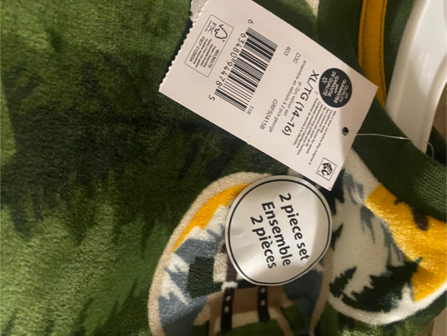 Green Pajama Set with Wilderness Graphic XL/TG (14-16) - photo 2