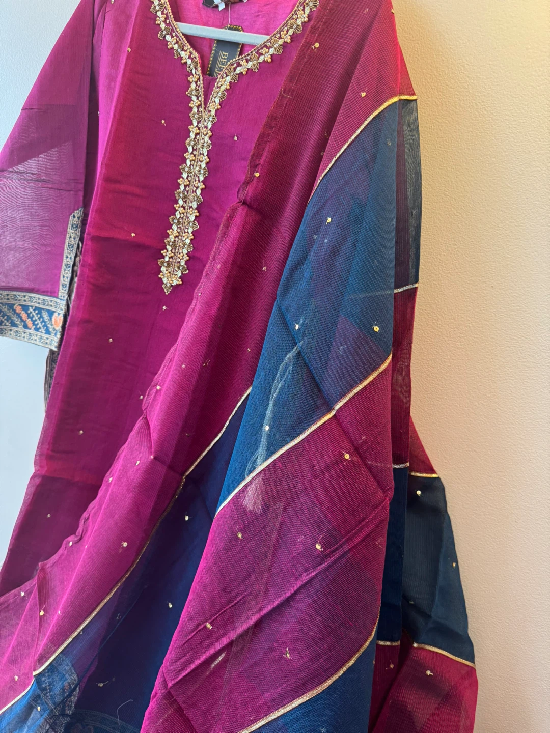 BEBA Women's Embroidered Kurta with Dupatta