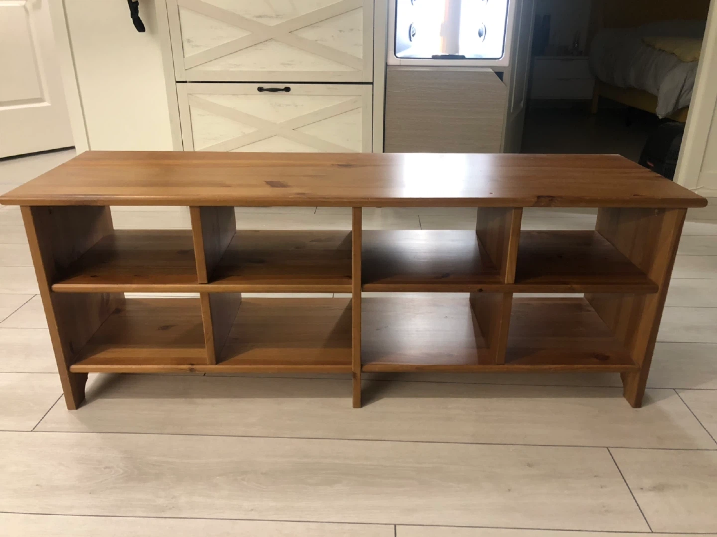 Wooden Wall-Mounted Shelf & Shoe Bench