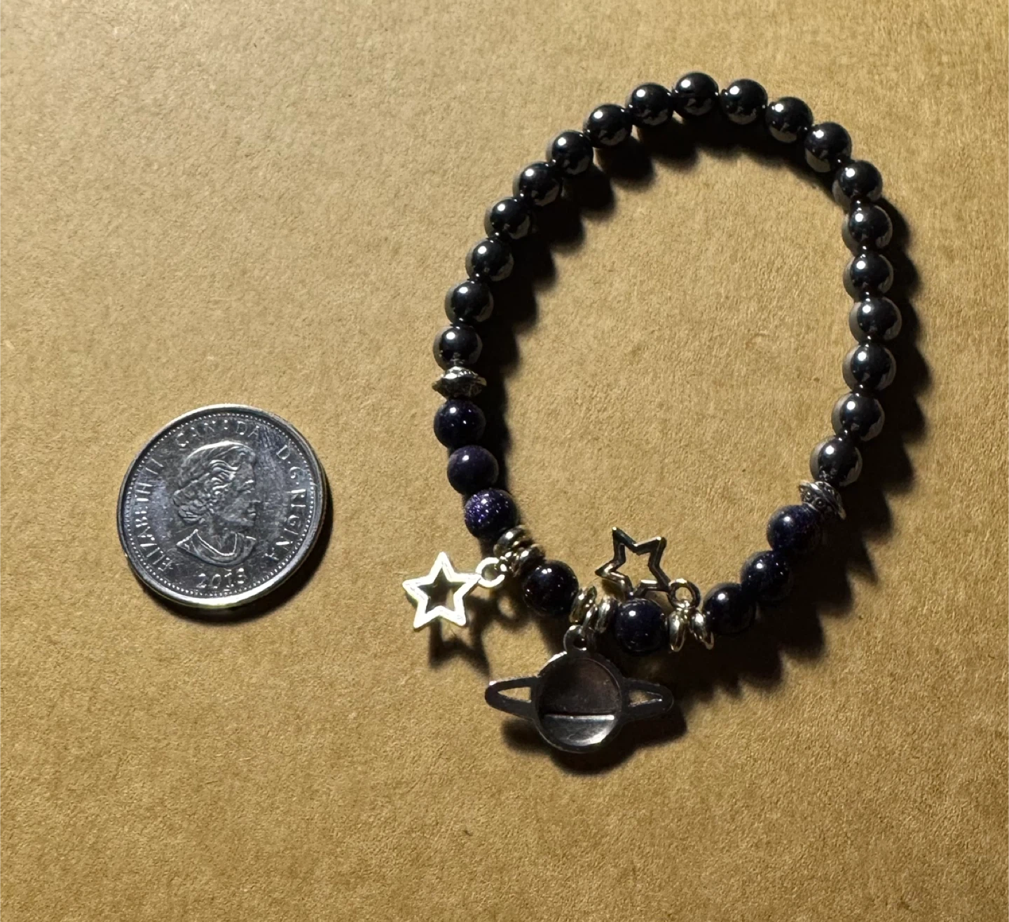 Saturn Planet and Star Beaded Bracelet - photo 2