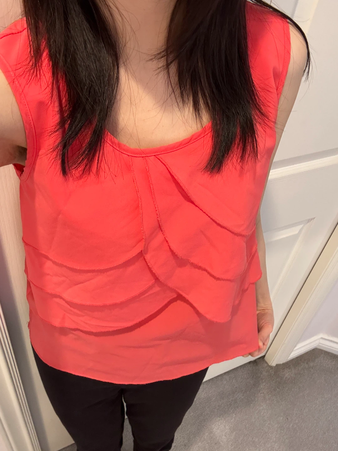 Coral Ruffle Tank Top - photo 2