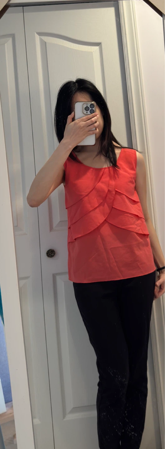 Coral Ruffle Tank Top