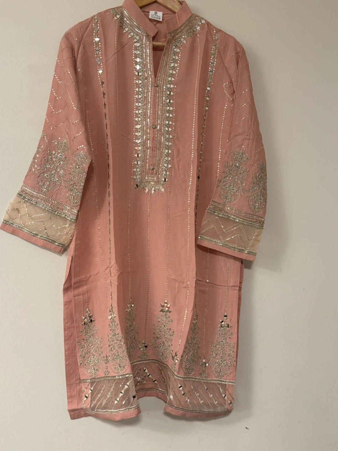 Pink Mirror Work 3 piece suit available in medium size - photo 2