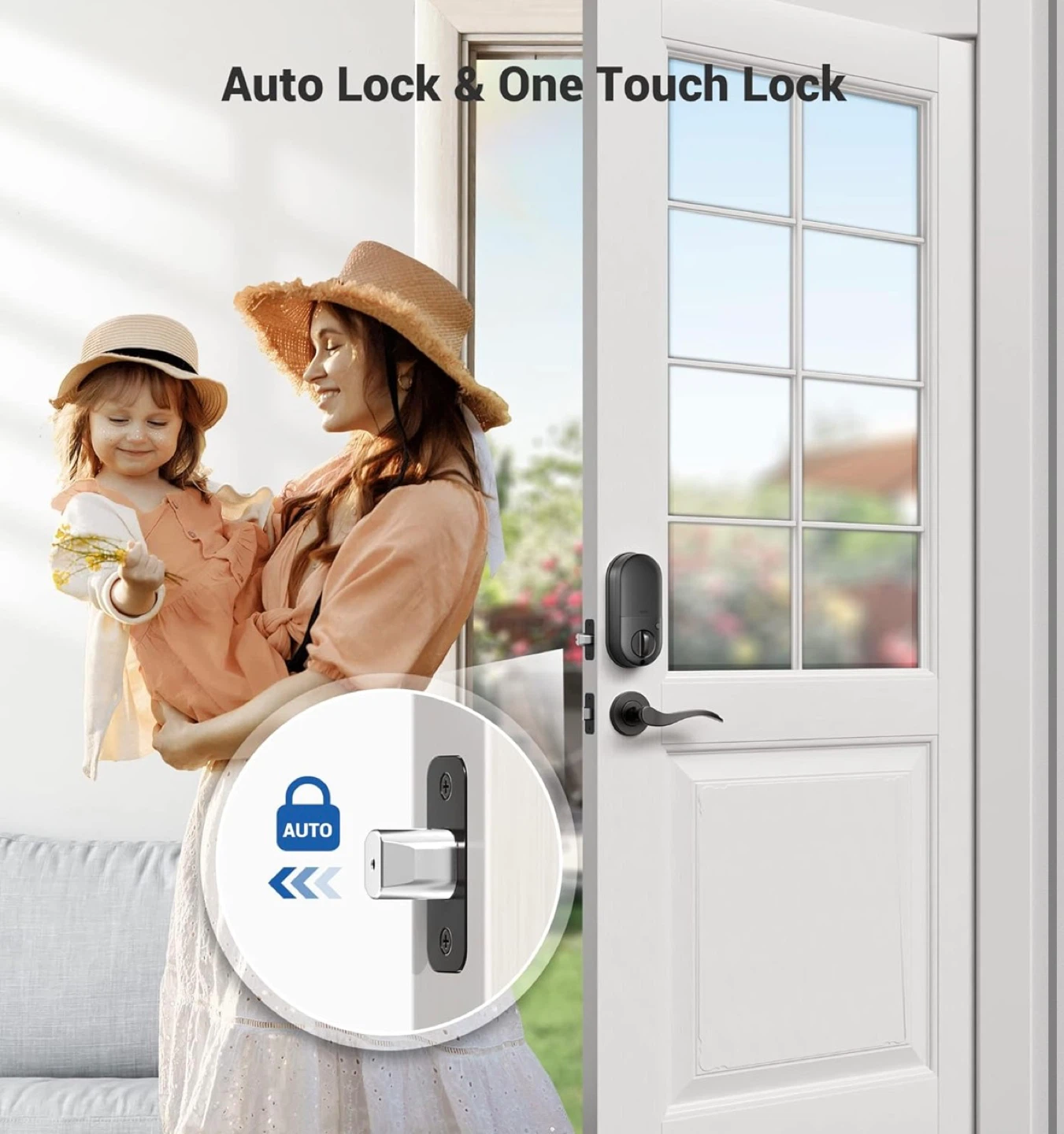 Veise Smart Lock Fingerprint Door Lock Keyless Entry  - BLACK - photo 3