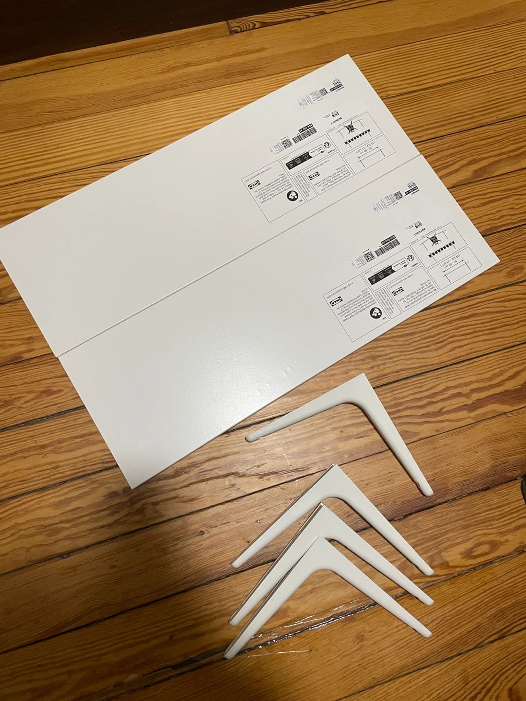 IKEA BURHULT Shelf Brackets (Set of 2) & Shelves (Set of 2)
