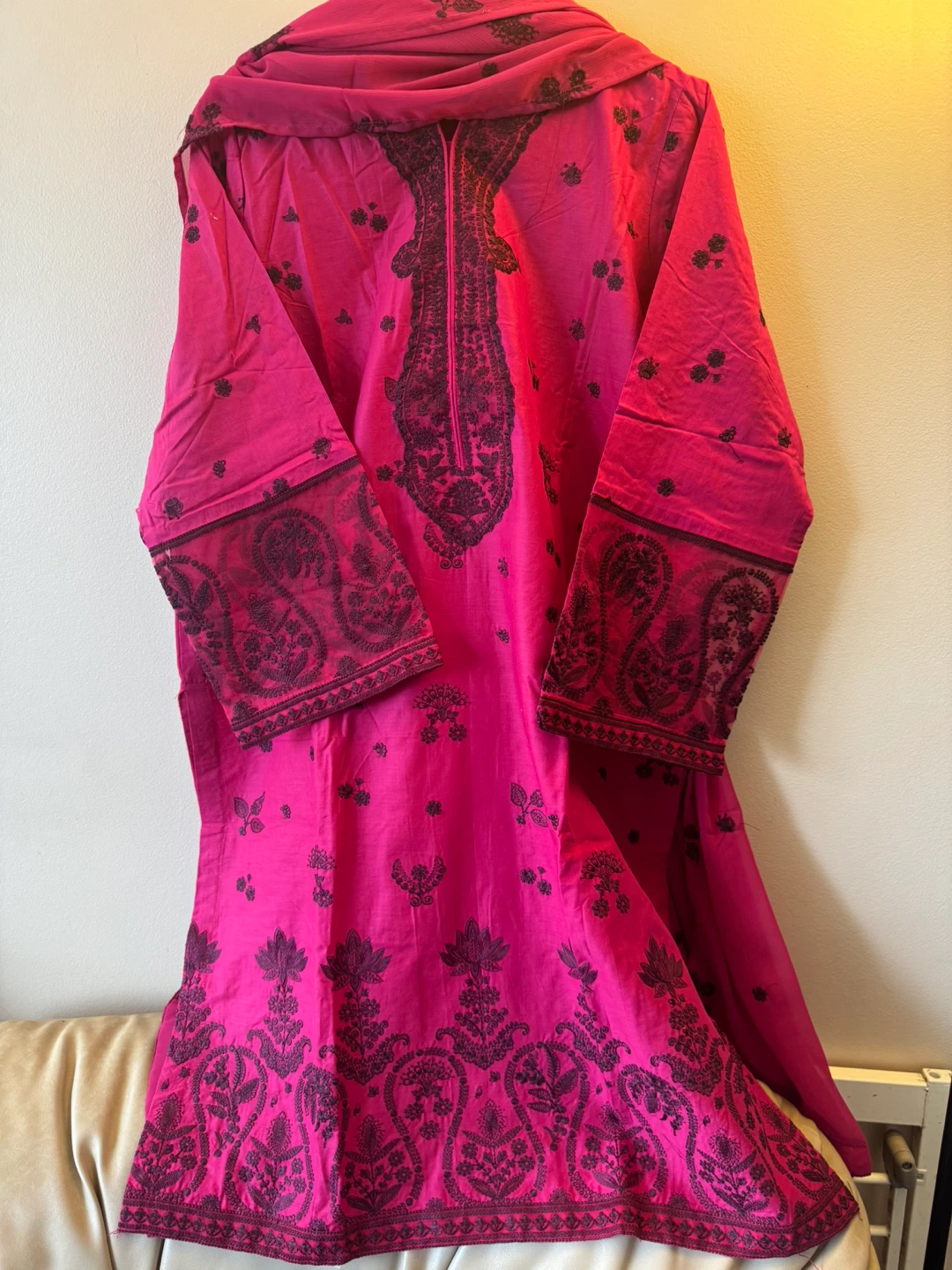 Pink Embroidered Kurti 3 piece suit available  size chest 23 - photo 3