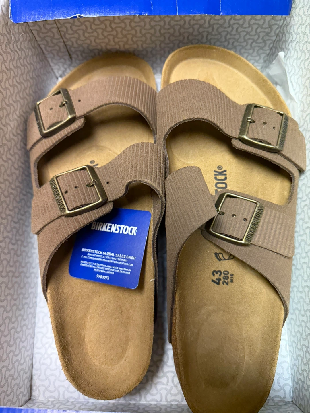 Birkenstock Arizona BS Corduroy Dark Tea Sandals Size 43 - photo 3
