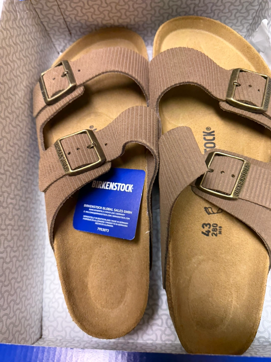Birkenstock Arizona BS Corduroy Dark Tea Sandals Size 43 - photo 2