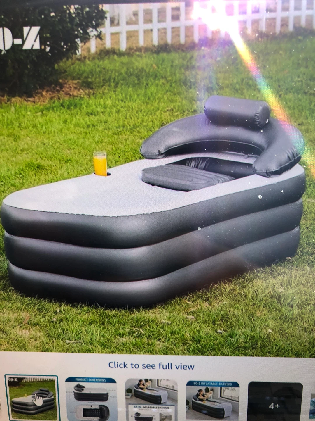 Inflatable Bathtub with Pillow