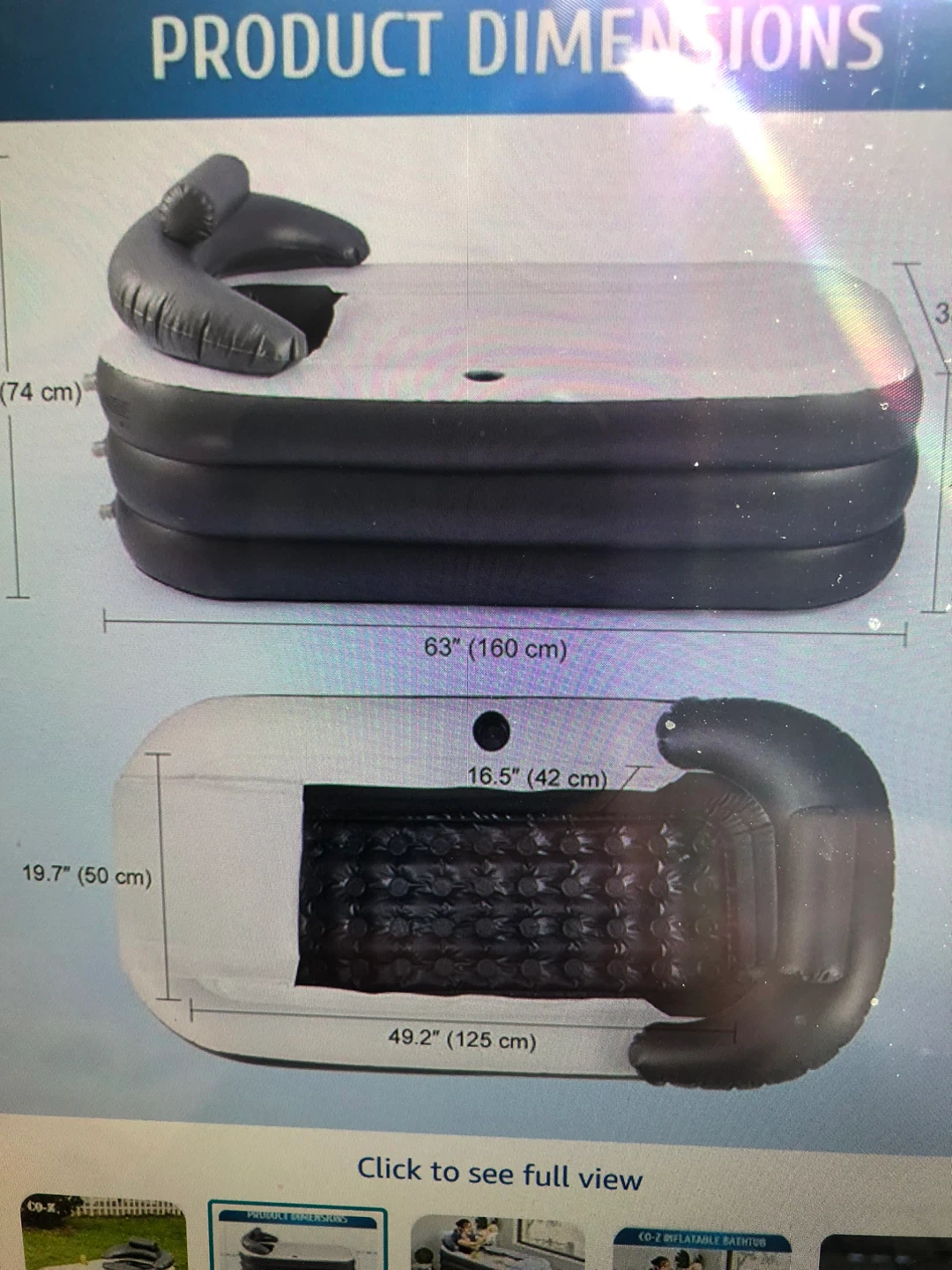 Inflatable Bathtub with Pillow - photo 2