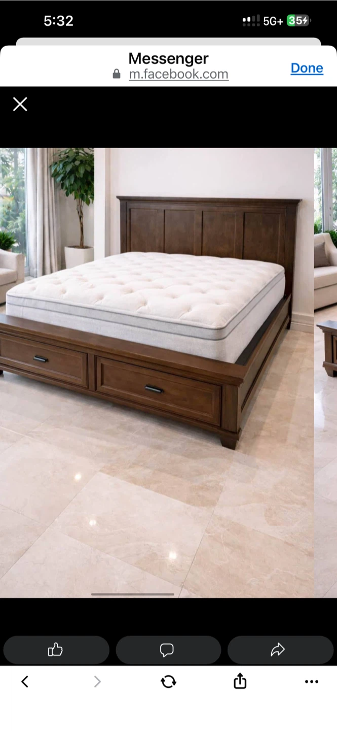 Solid Wood Platform Bed Frame with Drawers - photo 2