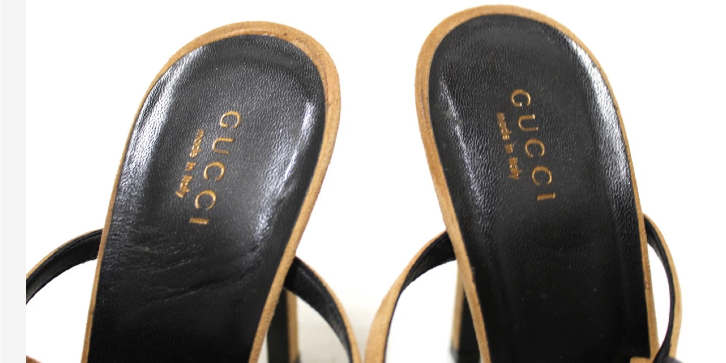 Gucci Suede Fringe Strappy Heeled Sandals Size 40 - photo 5