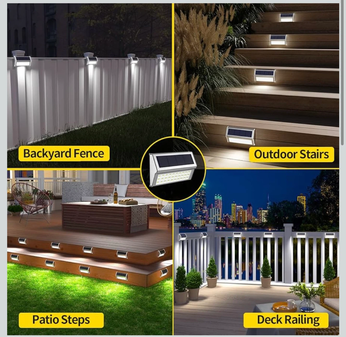 ROSHWEY Solar Lights Outdoor, 10 Pack 30 LED Fence Lights - photo 2