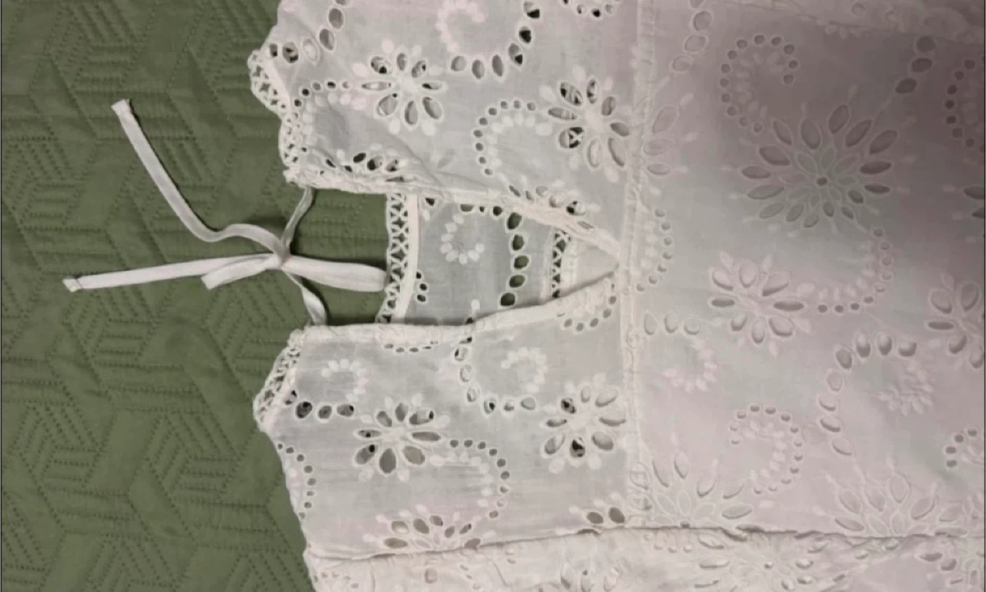 White Broderie Anglaise Long Sleeve Top - photo 2