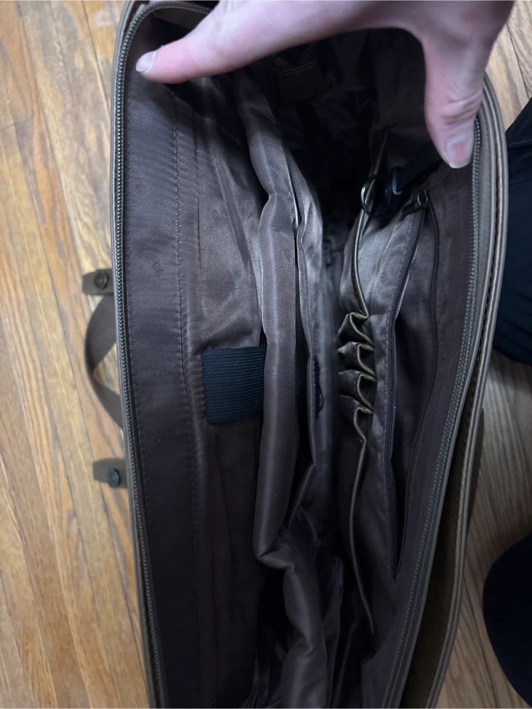 Brown Faux Leather Messenger Bag with Buckle Closures - photo 2