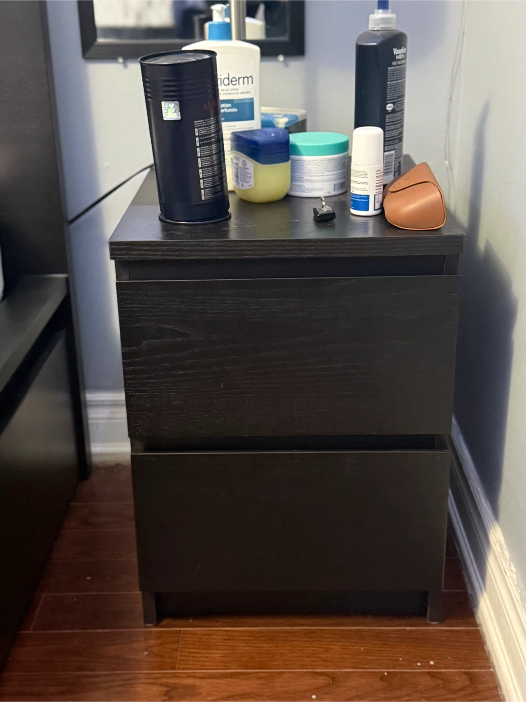 Black IKEA MALM 2-drawer chest