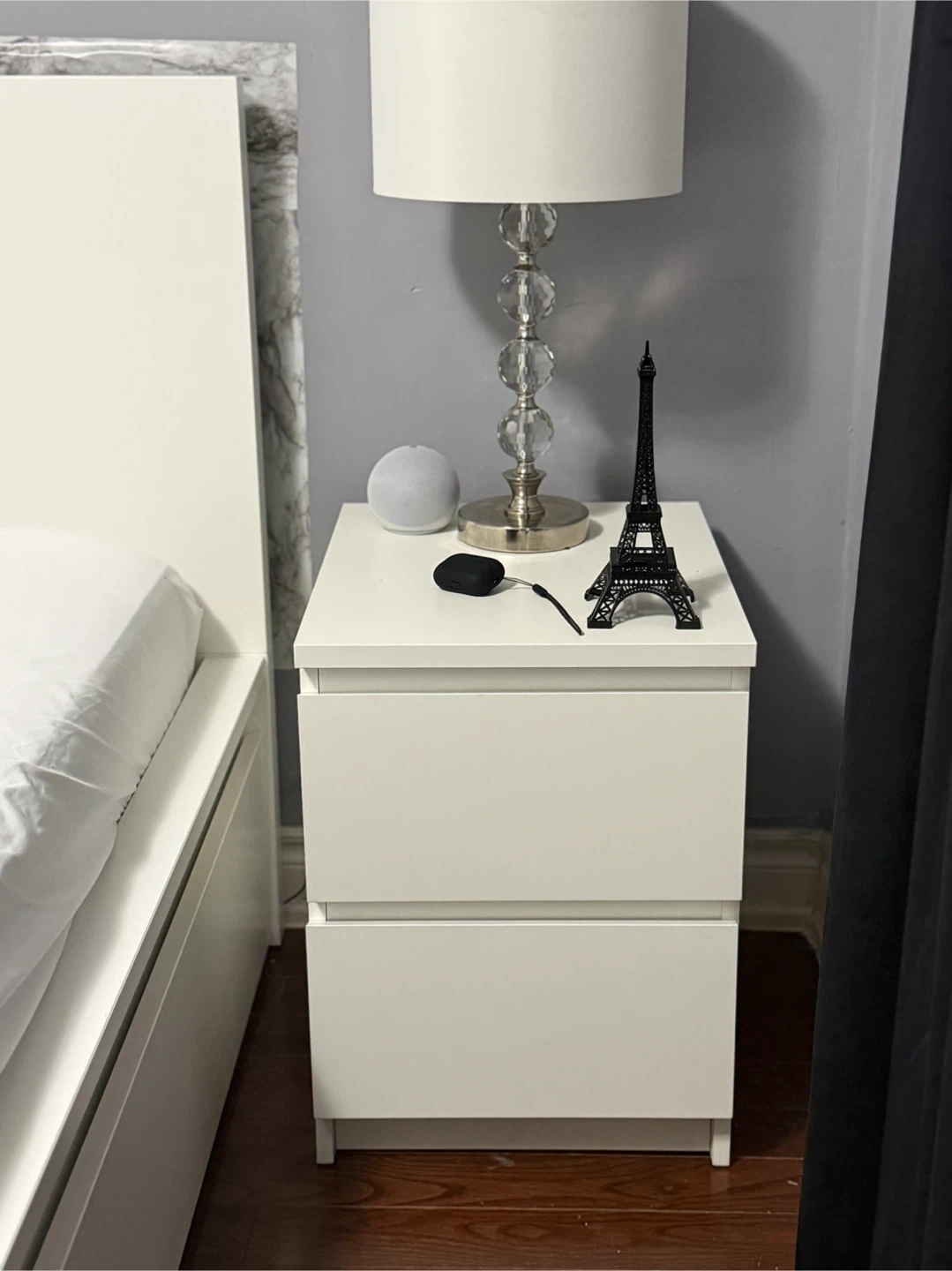 Ikea malm White 2-Drawer Nightstand - photo 2