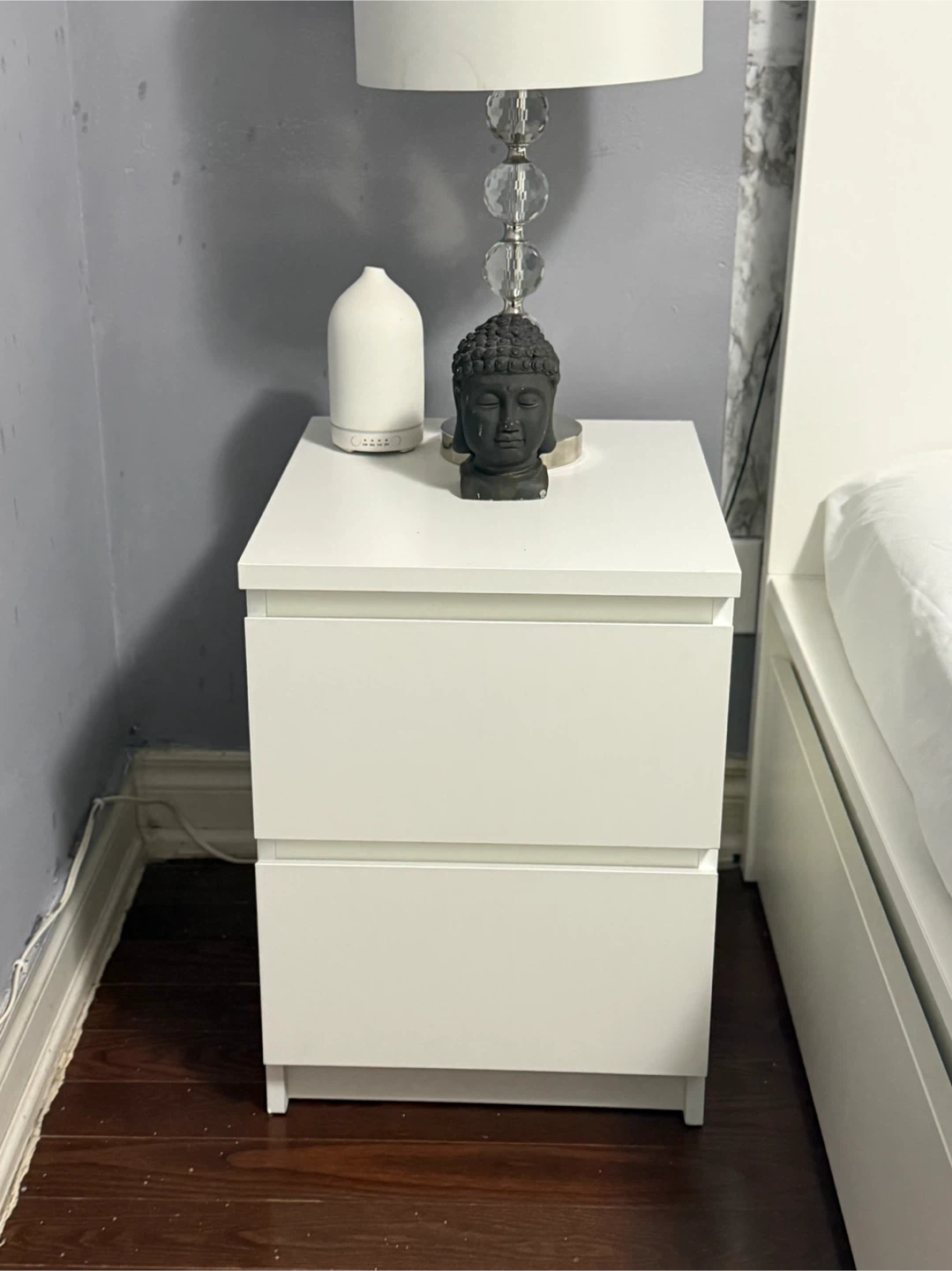 Ikea malm White 2-Drawer Nightstand