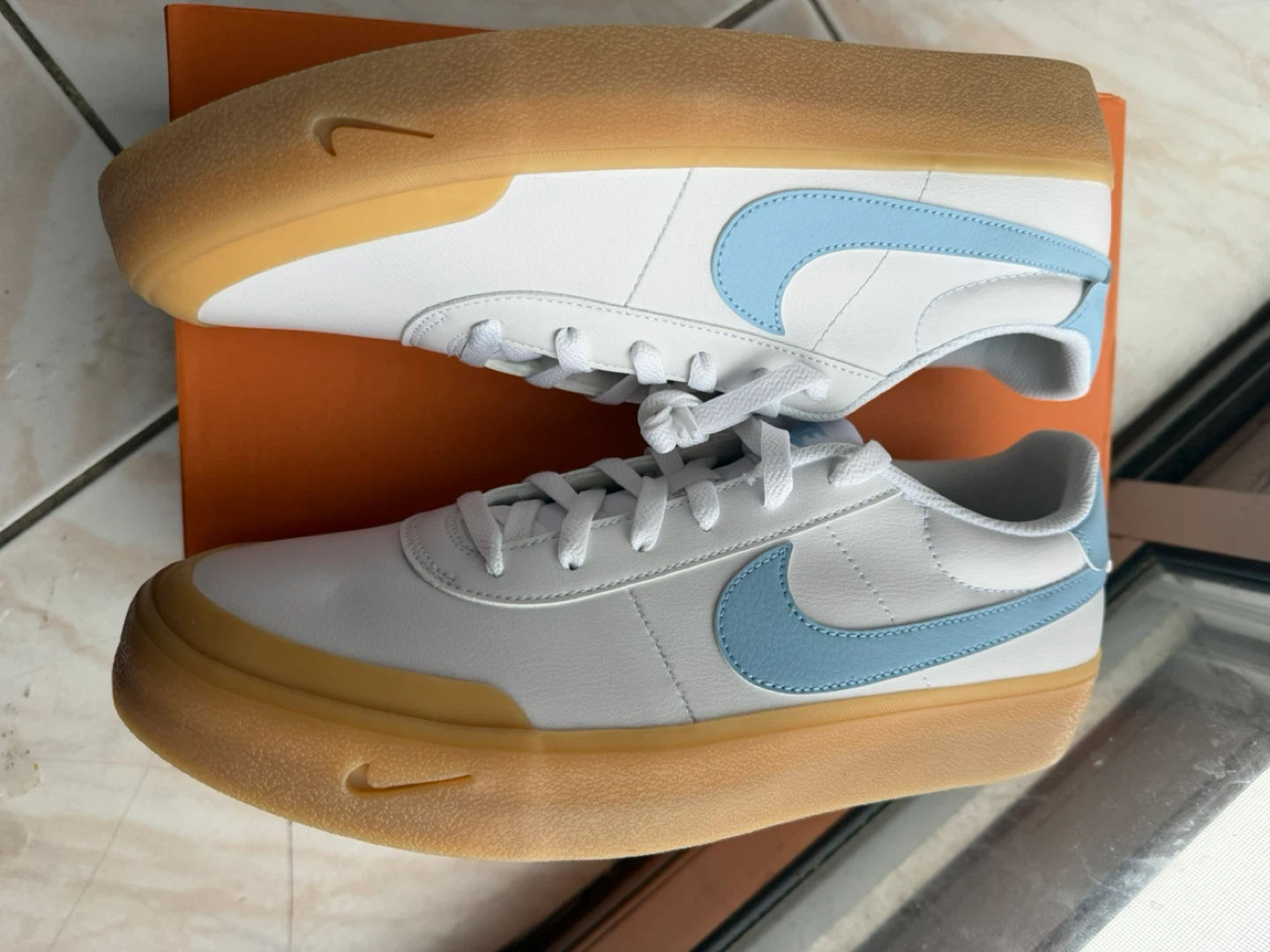 Nike Men's Court Vision Low Next Nature Shoes White/Light Blue