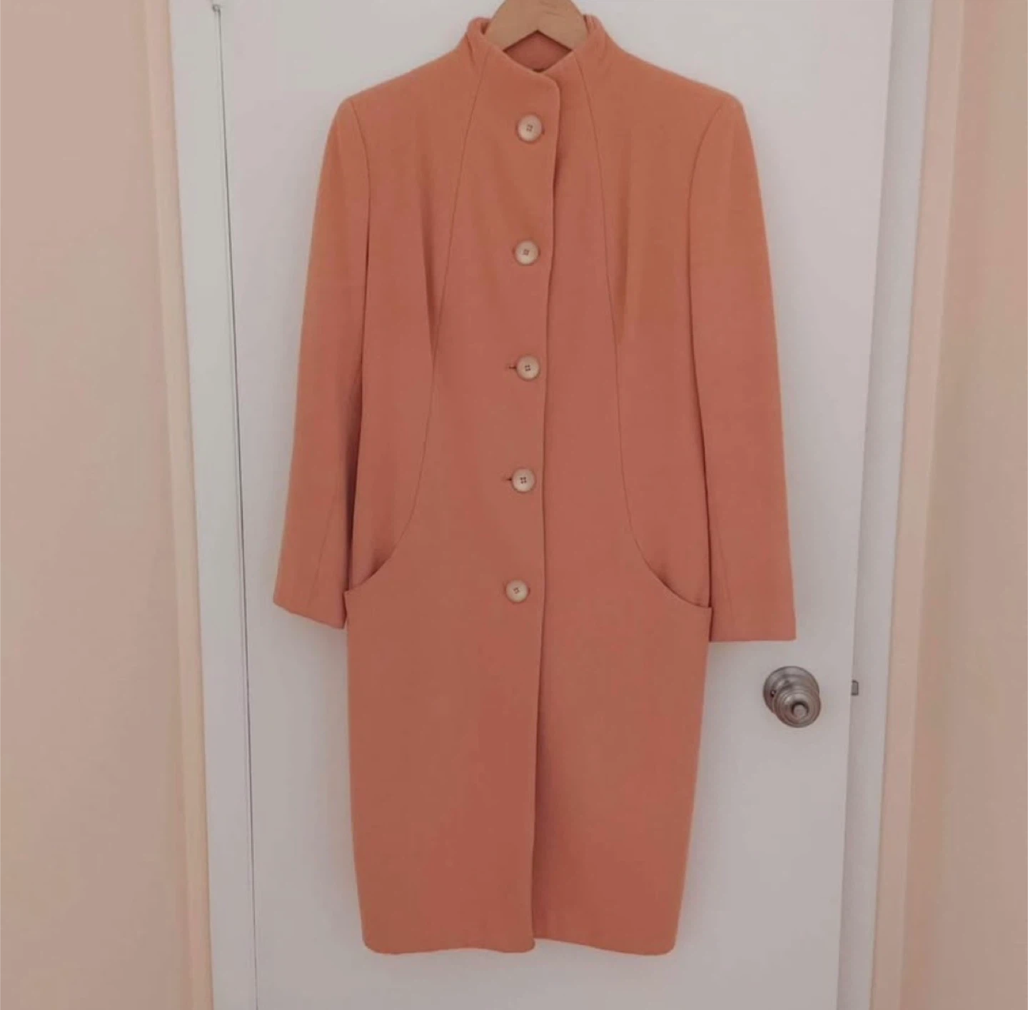 Peach Button-Up Coat