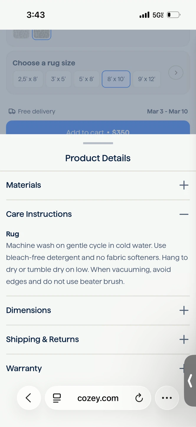 Cozy Mac Washable Rug - 8' x 10' - photo 4