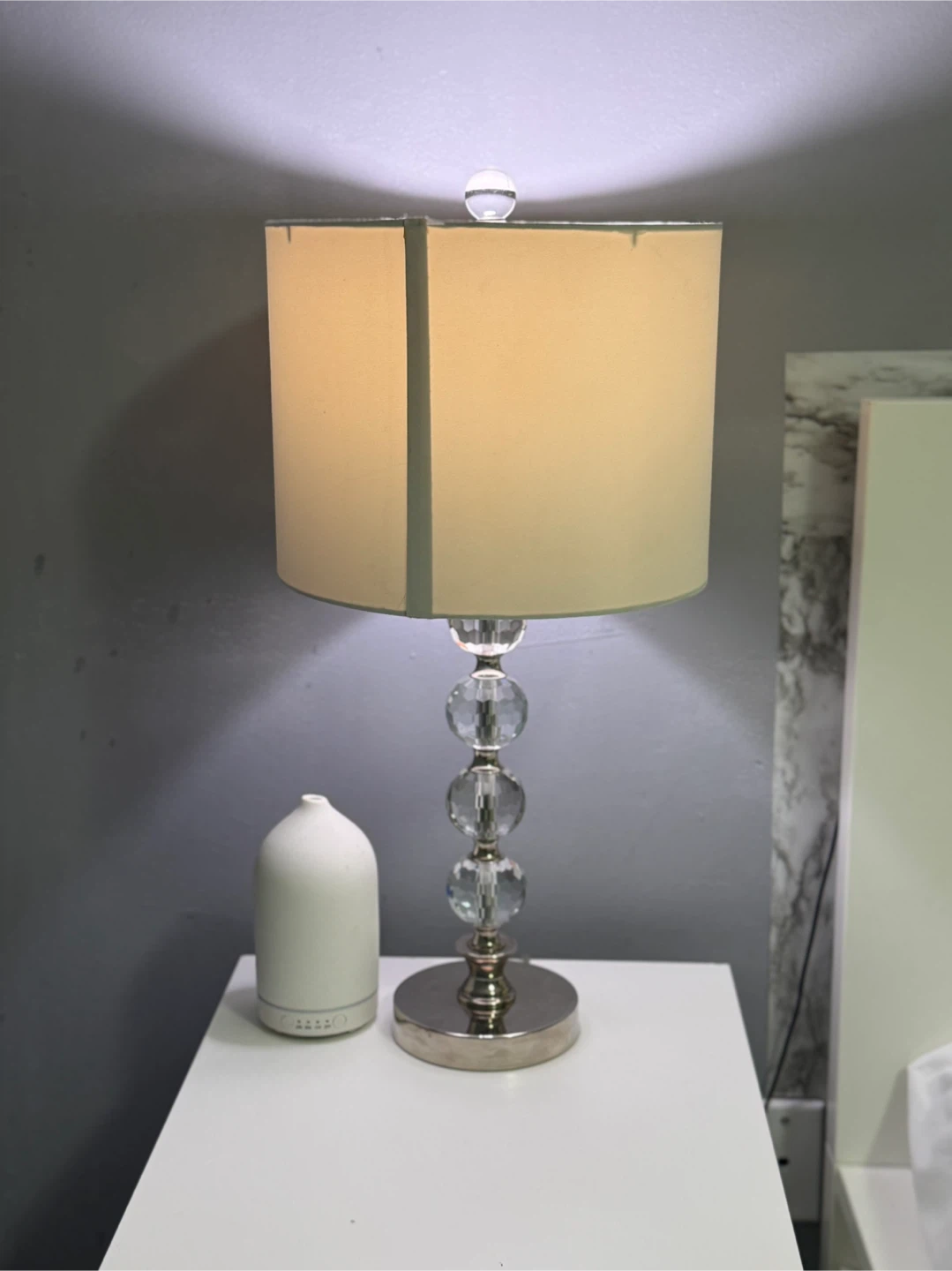 Crystal Ball Table Lamp with Beige Shade - photo 2