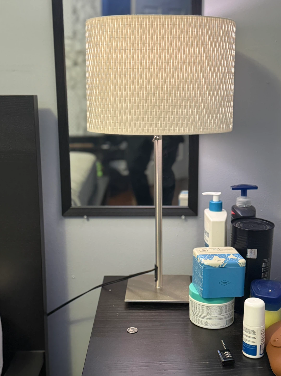Table Lamp with Woven Shade